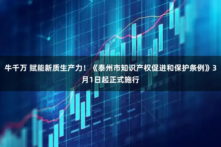 牛千万 赋能新质生产力！《泰州市知识产权促进和保护条例》3月1日起正式施行